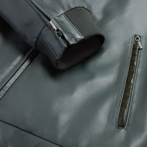 Dark sage green “Rond Intemporel” blouson jacket