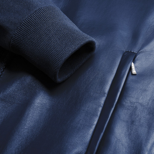 Dark navy blue “Cross knit” zipped cardigan