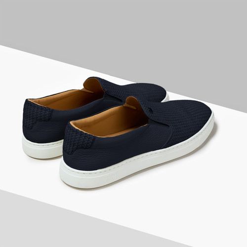 Dark navy blue “Micro Woven” slip-on sneakers 