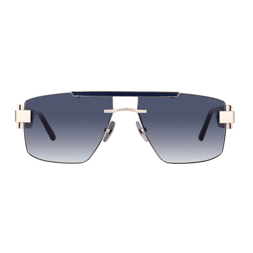 Blue, navy, and gold “Taek” sunglasses, blue lenses