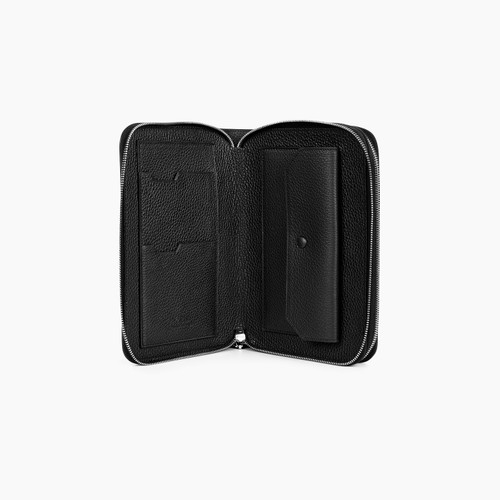 Black "Classic Ingot Palladium" double zip pouch