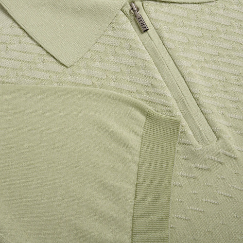 Dusty lime green “Dusk” zipped polo shirt