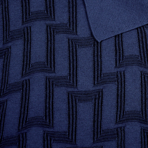 Light periwinkle blue “Matrix Vanisé” zipped polo shirt