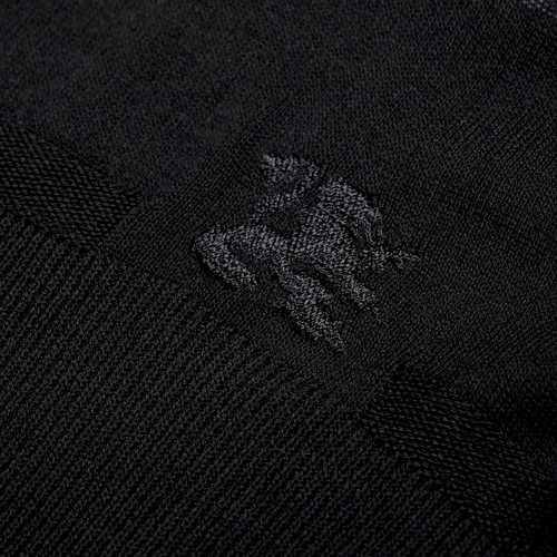 Black “Lion Piquet” zipped polo shirt