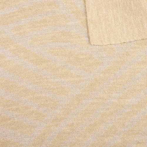 Sand “Linen Waves” zipped polo shirt