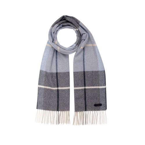 Slate blue "Udaru" fringed scarf