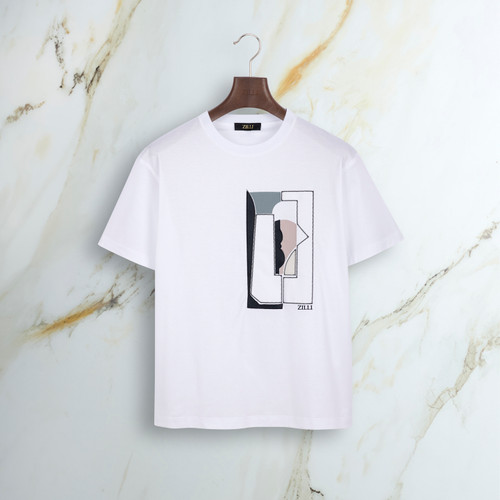 White "ZILLI Patchwork" T-shirt