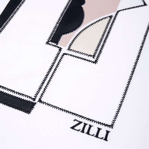 White "ZILLI Patchwork" T-shirt