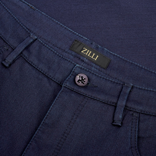 Navy blue “Two Griffon Embroidery” jeans