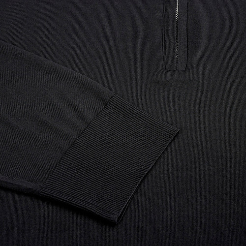 Black “Lion Piquet” zipped polo shirt