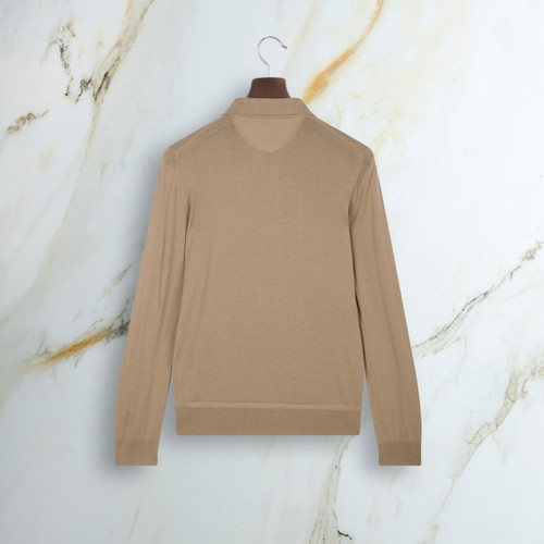 Cappuccino “Lion Piquet” zipped polo shirt