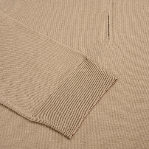 Cappuccino “Lion Piquet” zipped polo shirt