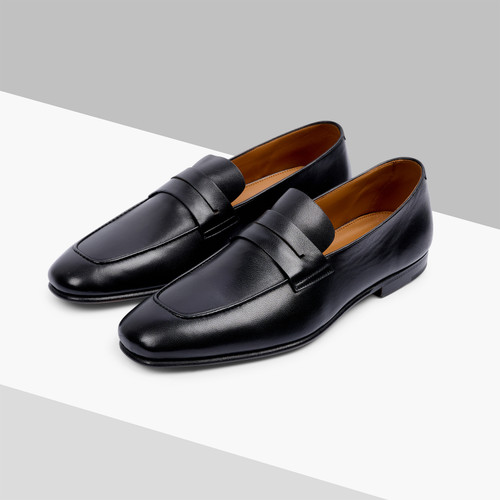 Black “Reverse Goodyear” moccasins