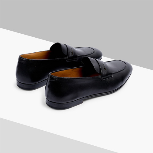 Black “Reverse Goodyear” moccasins