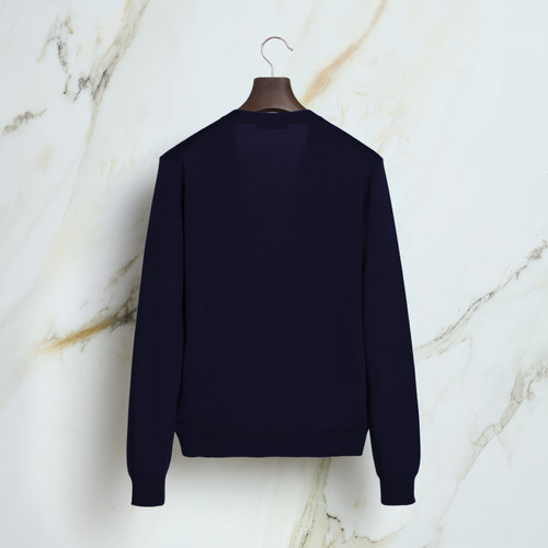 Dark Navy “Bicolor” buttoned cardigan
