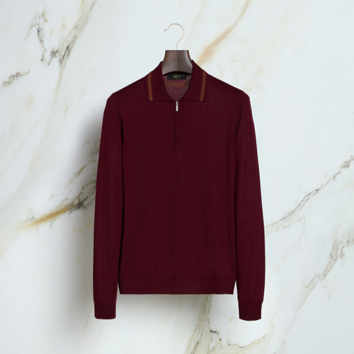 Ruby “Bicolor Details” zipped polo shirt