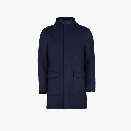 Navy hooded parka