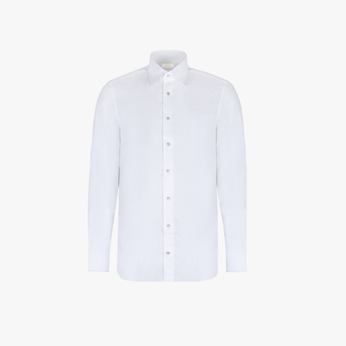 White shirt, two-tone triple stitching