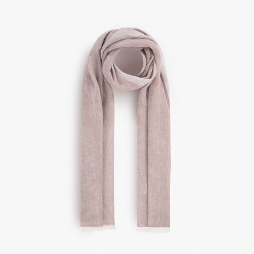 Mokka and beige fringed scarf Mokka and beige fringed scarf