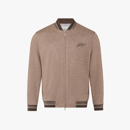 Bomber taupe, broderie Signature