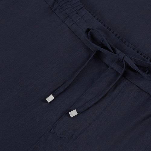 Blue trousers, slim fit jogging style, "ZILLI Poem" plaque