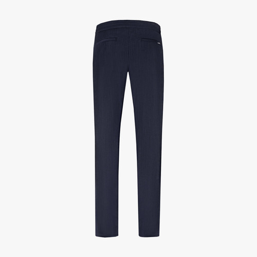 Blue trousers, slim fit jogging style, "ZILLI Poem" plaque