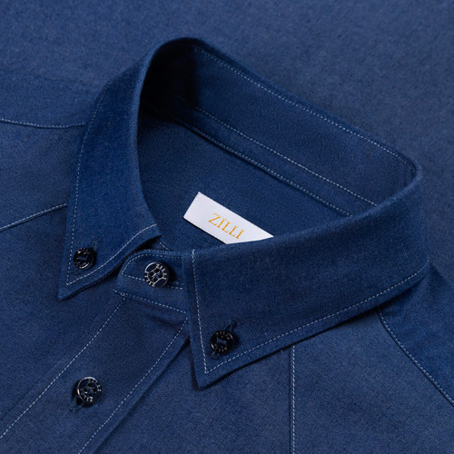 Denim-blue denim shirt, white stitching Denim-blue denim shirt, white stitching