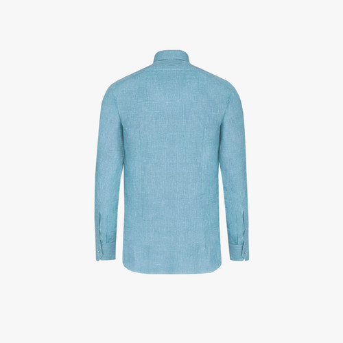 Sky-blue shirt, triple stitching