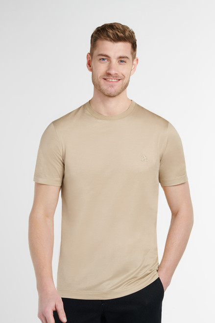 T-shirt beige, broderie « Micro Griffon »