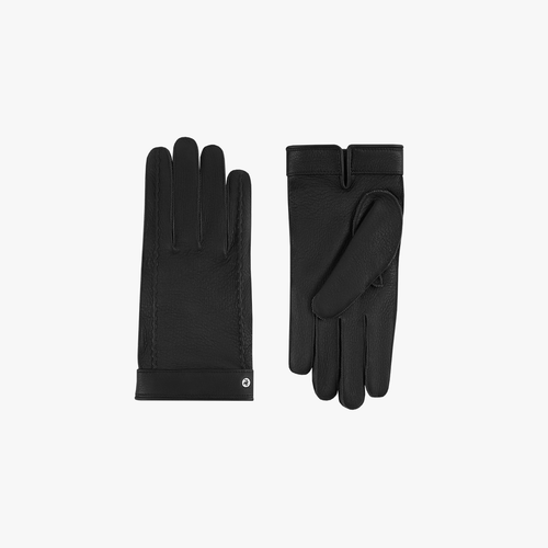 Black stitched leather gloves