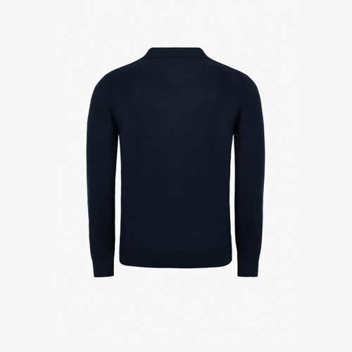 Navy zipped polo shirt, "Micro Griffon" embroidery