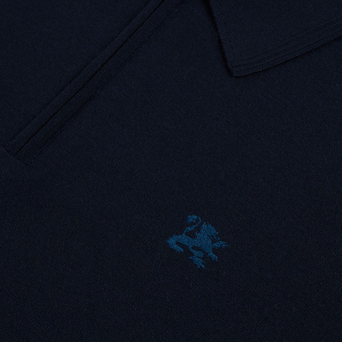 Navy zipped polo shirt, "Micro Griffon" embroidery