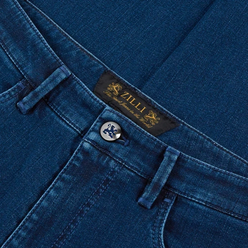 Blue jeans, navy "Micro Griffon" embroidery