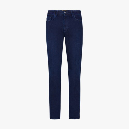 Blue jeans, camel "Micro Griffon" embroidery