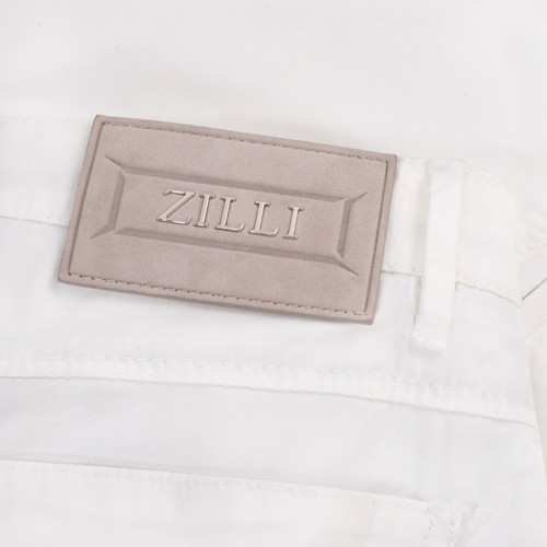 White trousers in stretch cotton, regular fit