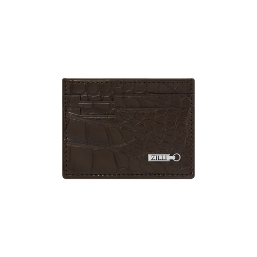 Brown matt crocodile CC5 credit card holder