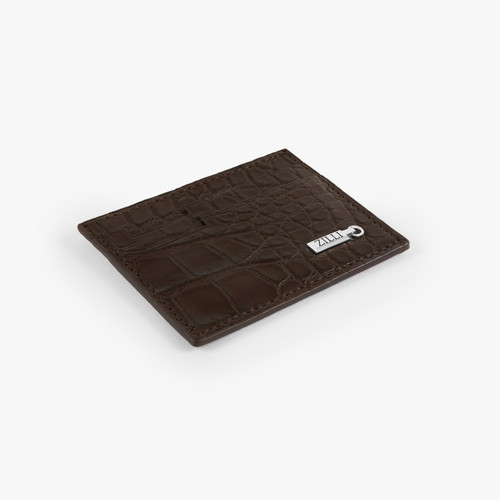Brown matt crocodile CC5 credit card holder