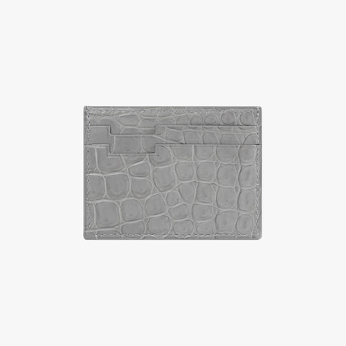 Grey matt crocodile CC5 credit card holder