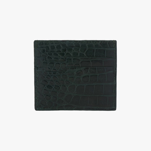 Green matt crocodile CC7 credit card holder