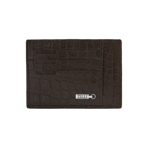 Brown matt alligator CC7 GM credit card holder