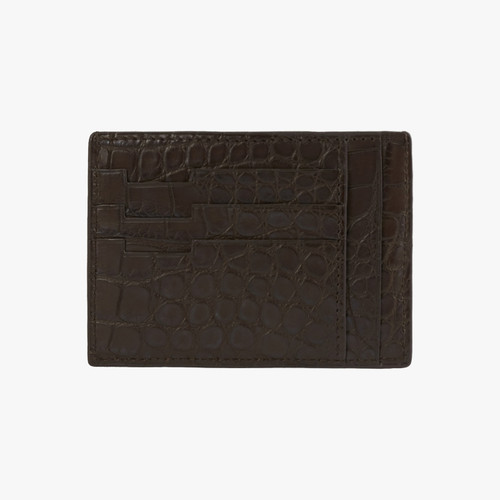 Brown matt alligator CC7 GM credit card holder
