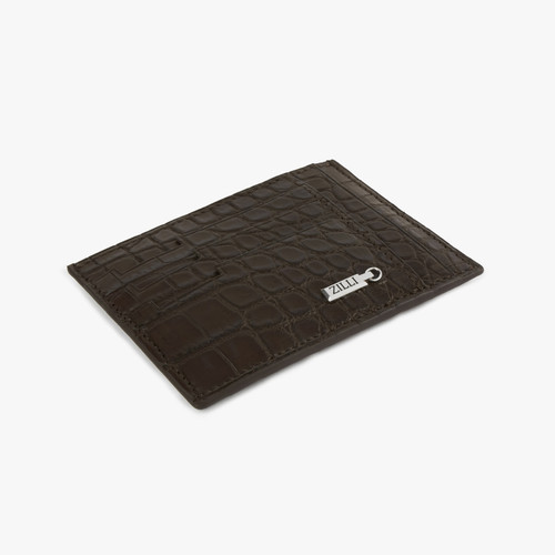 Porte-cartes CC7 GM en crocodile mat marron