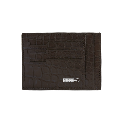 Porte-cartes CC7 GM en crocodile mat marron