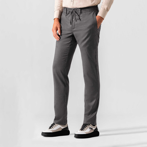 Taupe trousers, slim fit, jogging style