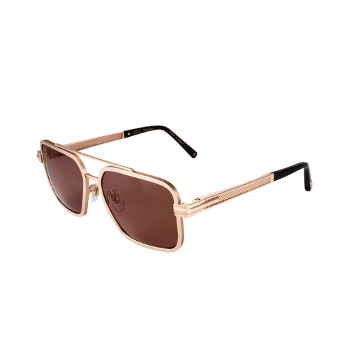 Gold and black OMAR sunglasses, peach lenses