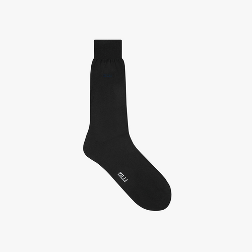 Black mid-calf socks in cashmere and silk