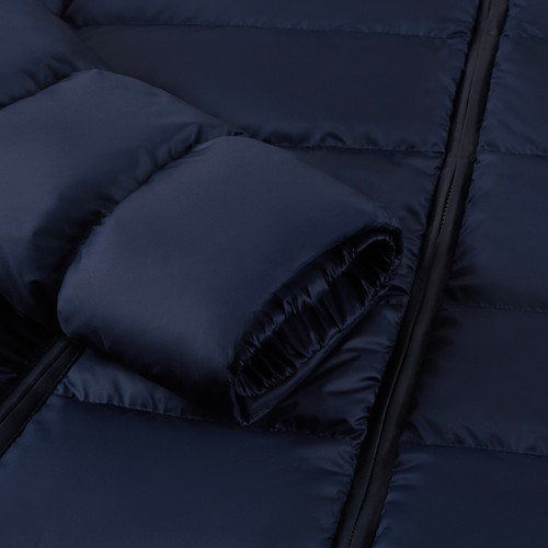 Long padded coat, removable hood