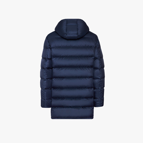 Long padded coat, removable hood