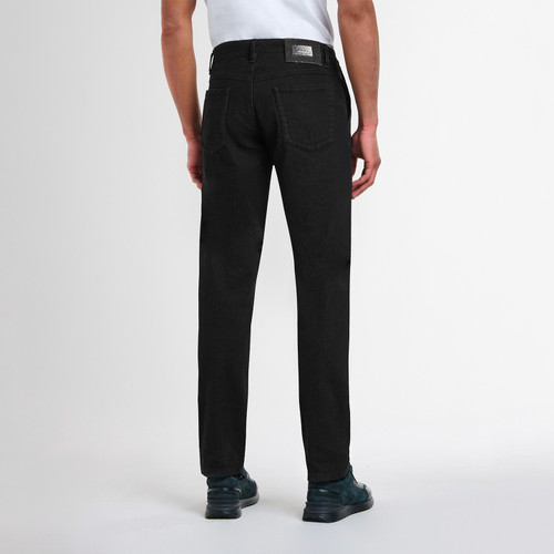 Black cotton trousers, slim fit