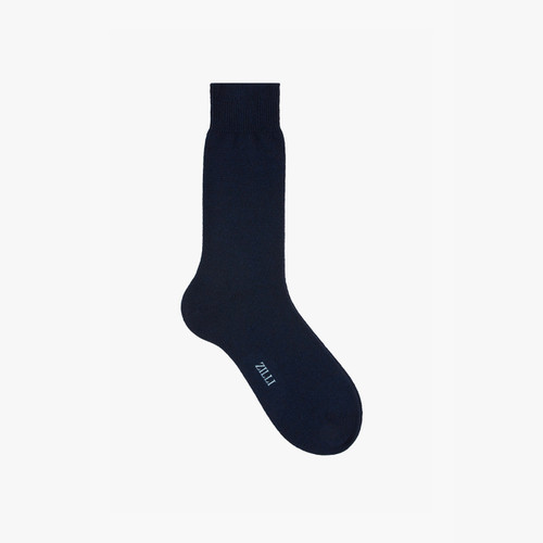 Chaussettes courtes marine en laine et cachemire